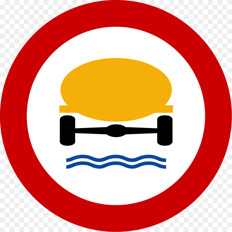 No Vehicles Carrying Dangerous Water Pollutants Sign In Greece Clipart, Symbol, Smoke Pipe, Disk, Road Sign Png