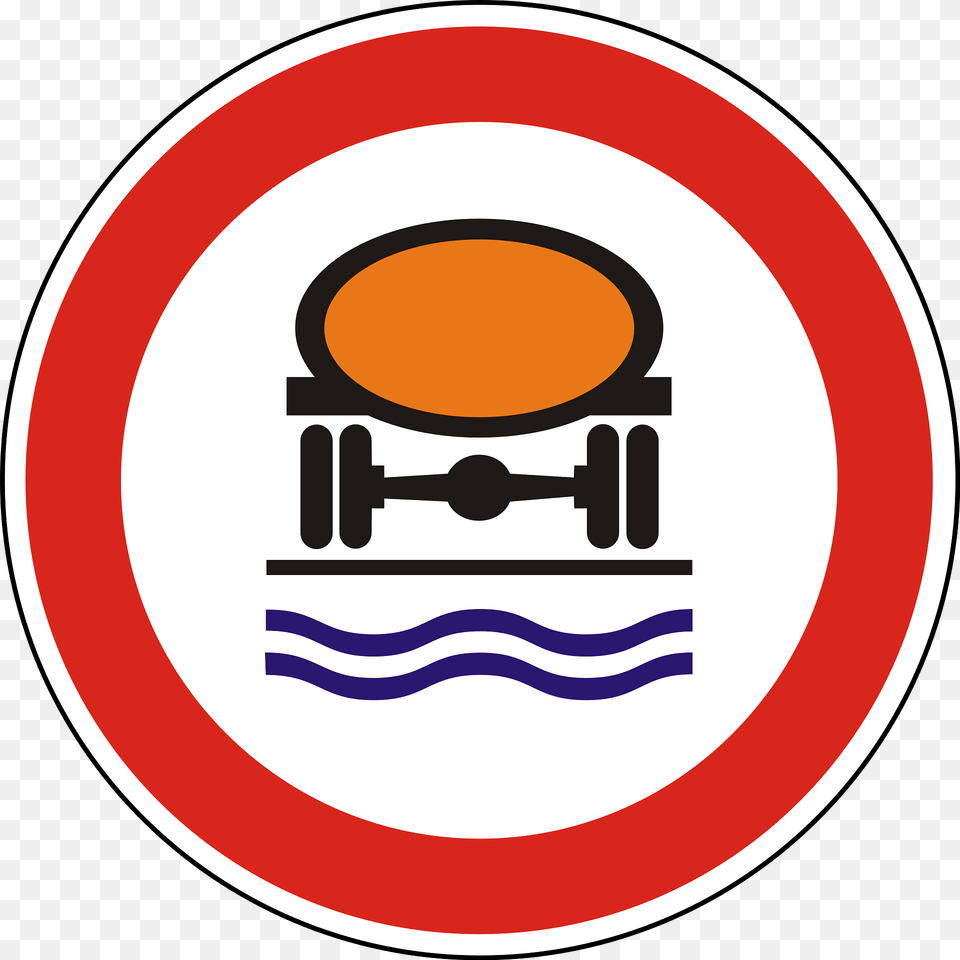 No Vehicles Carrying Dangerous Water Pollutants Sign In Hungary Clipart, Symbol, Road Sign, Disk Free Png Download