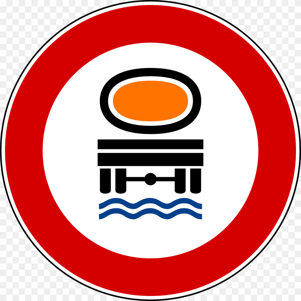 No Vehicles Carrying Dangerous Water Pollutants Sign In Italy Clipart, Symbol, Road Sign, Disk Free Png Download