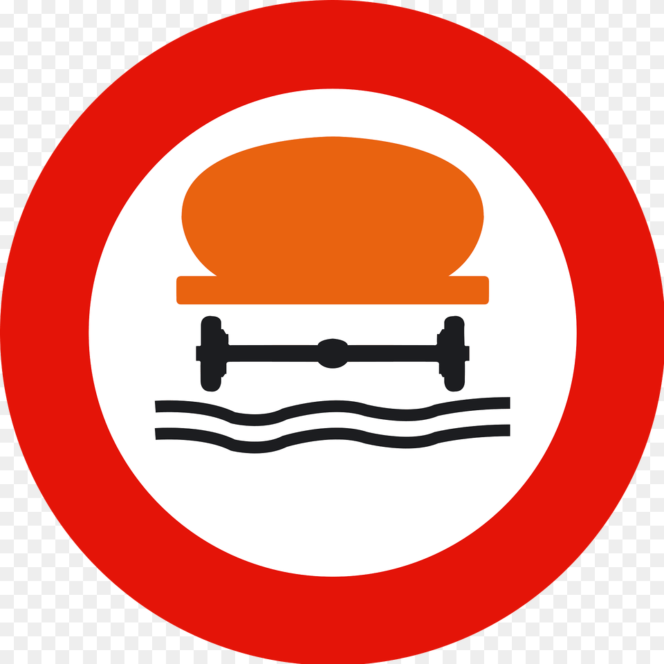 No Vehicles Carrying Dangerous Water Pollutants Sign In Spain Clipart, Symbol, Road Sign, Disk, Device Free Png