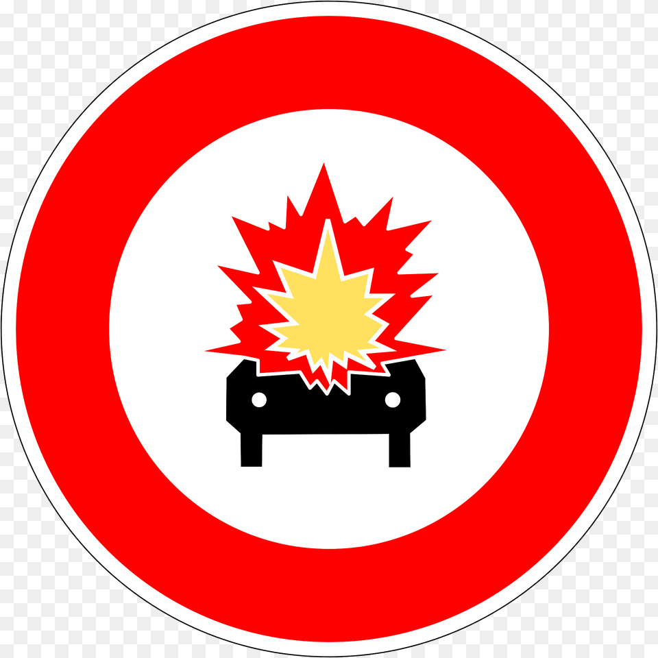 No Vehicles Carrying Explosives Clipart, Leaf, Plant, Symbol, Sign Free Png