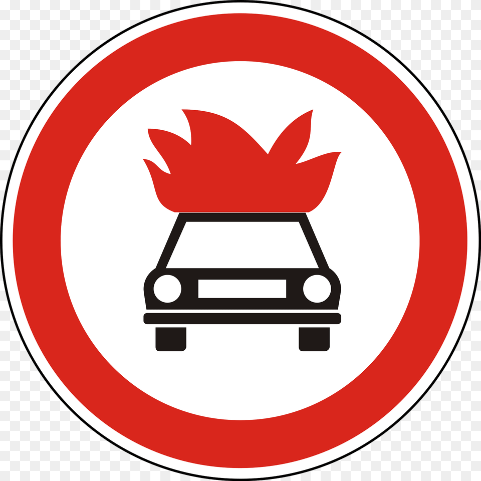 No Vehicles Carrying Explosives Sign In Hungary Clipart, Leaf, Plant, Symbol, Road Sign Free Png