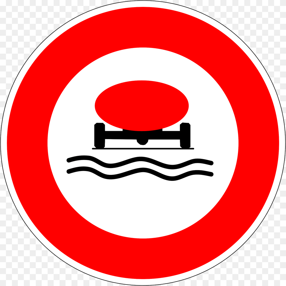 No Vehicles Carrying Water Pollutants Clipart, Sign, Symbol, Road Sign, Disk Png Image