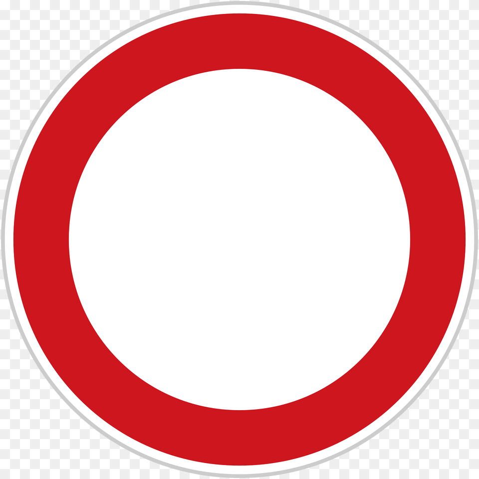 No Vehicles Sign In Czech Republic Clipart, Symbol, Road Sign, Disk Png
