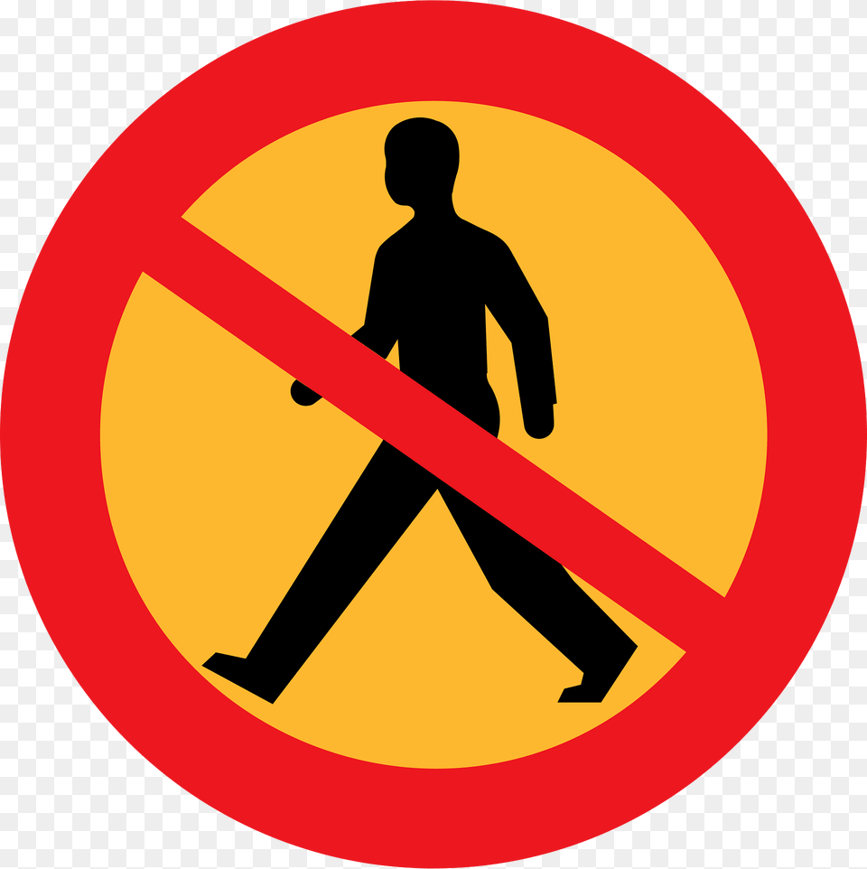 No Walkway Clipart, Sign, Symbol, Road Sign, Adult Free Png
