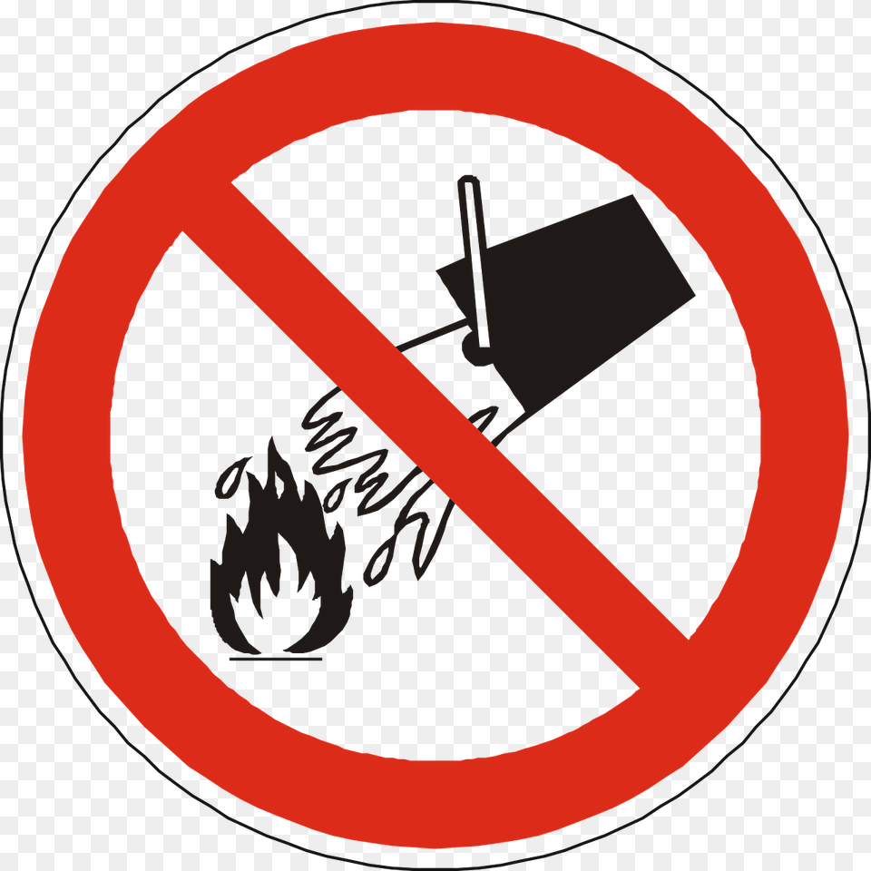 No Water On Allowedsignsymbol No Water On Fire, Sign, Symbol, Road Sign, Disk Png Image
