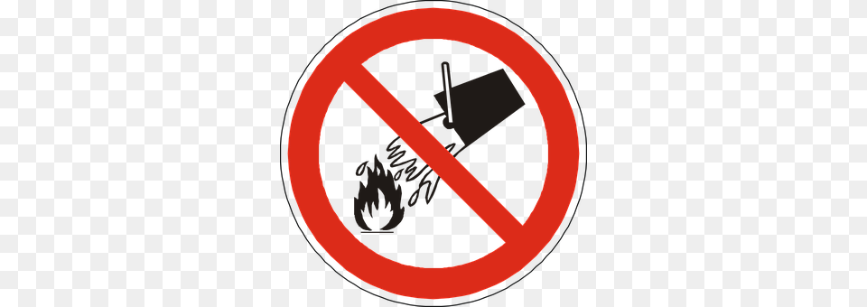 No Water On Fire Sign, Symbol, Road Sign, Disk Png