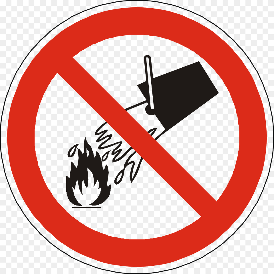 No Water On Fire Clipart, Sign, Symbol, Road Sign, Can Free Png