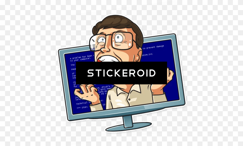 No Way Bill Gates Impossible Wrong Issue Stress Shocked Stickers Telegram De Bill Gate, Screen, Monitor, Hardware, Electronics Png