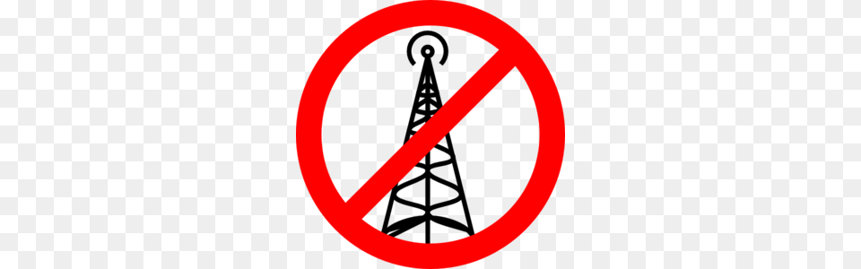 No Wireless Tower Clip Art, Sign, Symbol, Road Sign Free Png Download