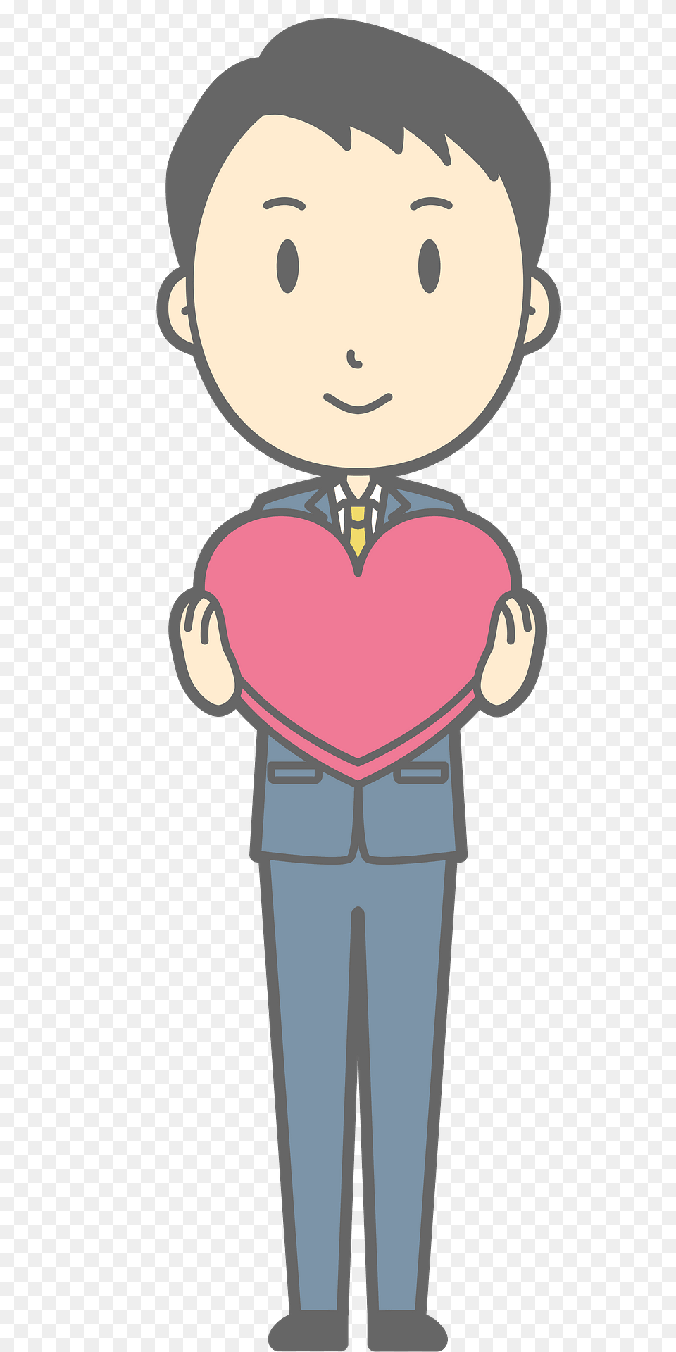 Noah Businessman Is Holding A Red Heart Clipart, Person, Face, Head, Book Png Image