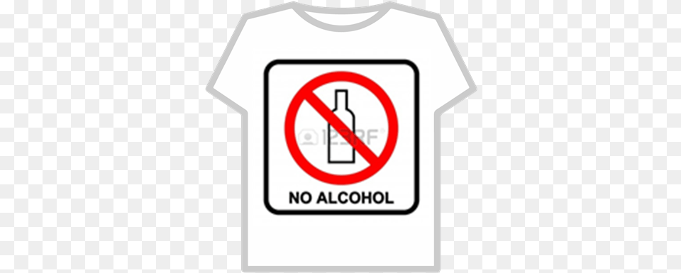 Noalcoholsignonwhitebackground Roblox Roblox Logo T Shirt Roblox, Clothing, Sign, Symbol, T-shirt Png Image