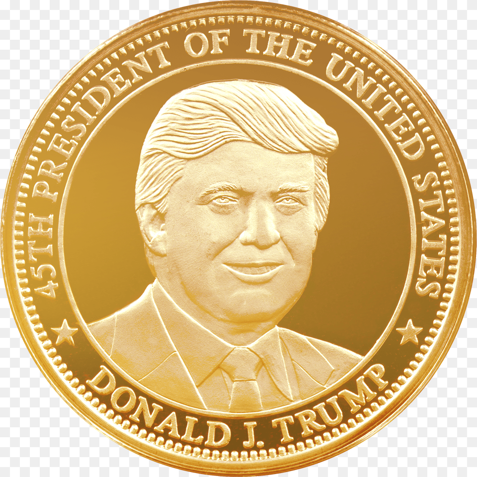 Noble Gold Trump Coin 2020 Donald Trump Gold Coin, Accessories, Earring, Jewelry, Necklace Png