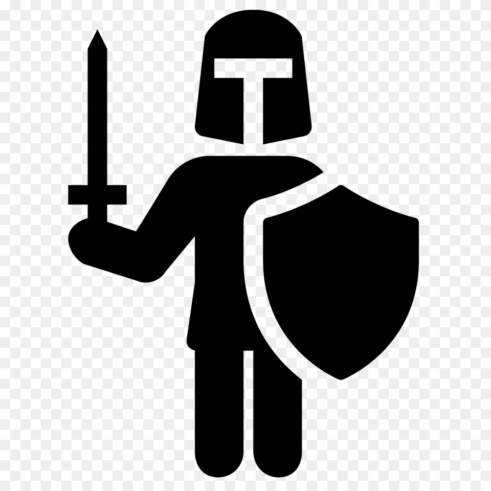 Noble Knight Filled Icon, Gray Png
