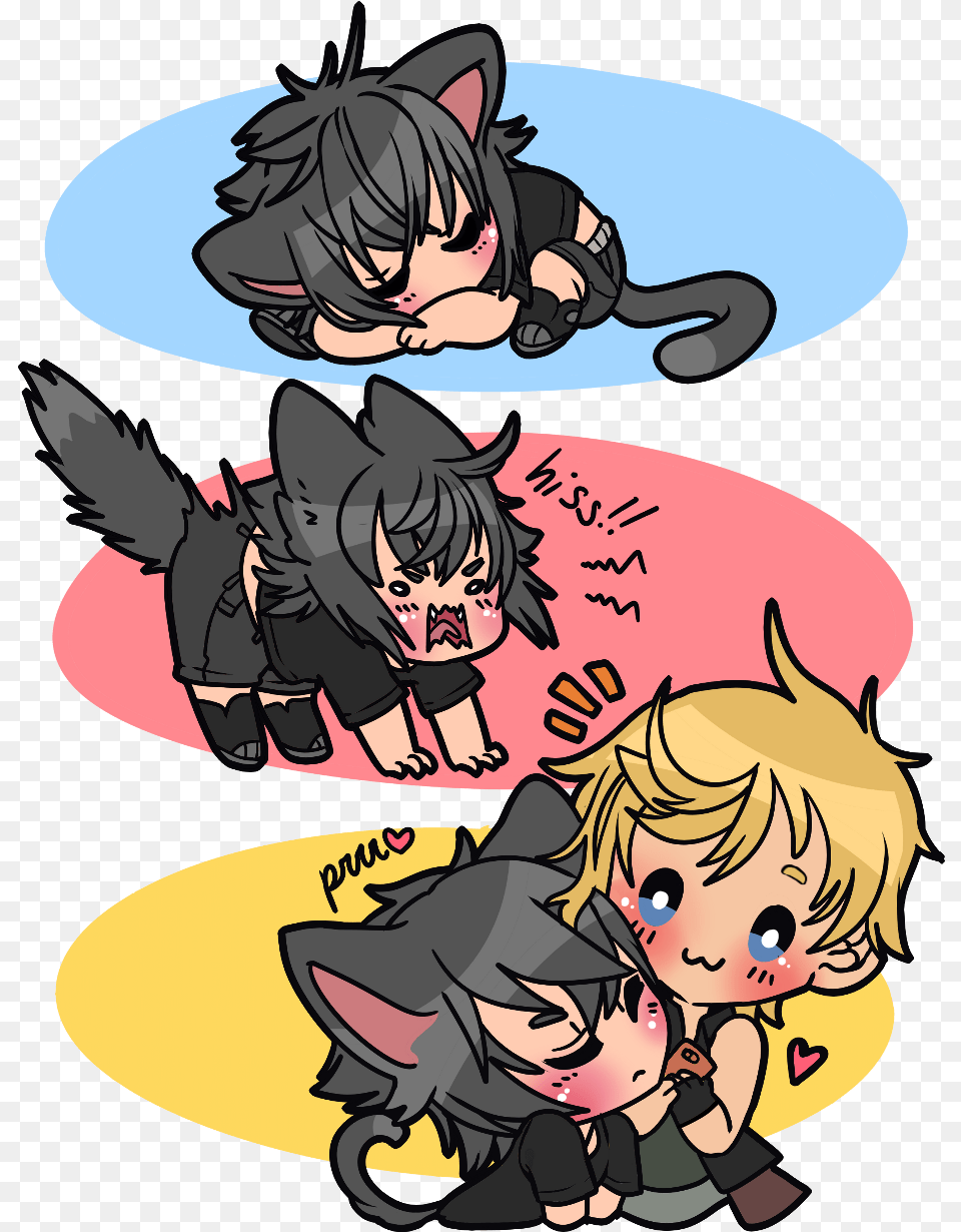 Noctis Lucis Caelum Black Kitty Cat Unlucky Kitten Neko Promptis, Book, Comics, Publication, Baby Free Png Download