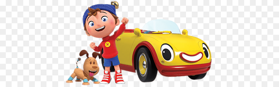 Noddy With His Dog And Car, Baby, Person, Transportation, Vehicle Png Image