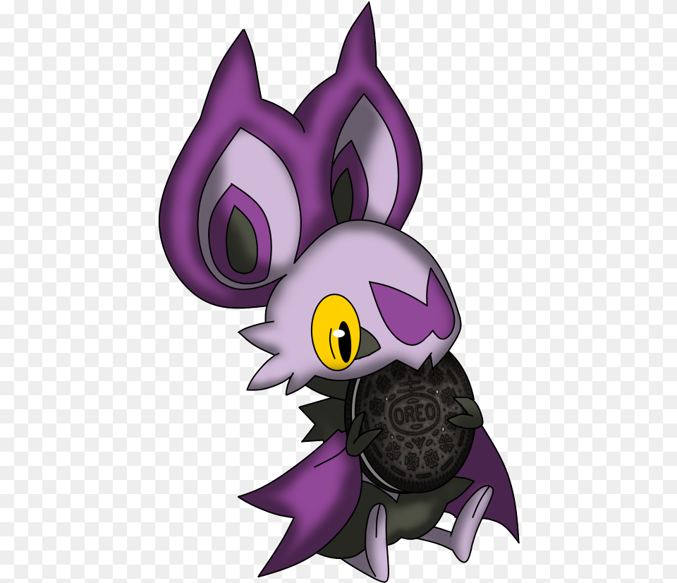 Noibat Eating Oreo, Purple, Flower, Plant, Animal Free Png