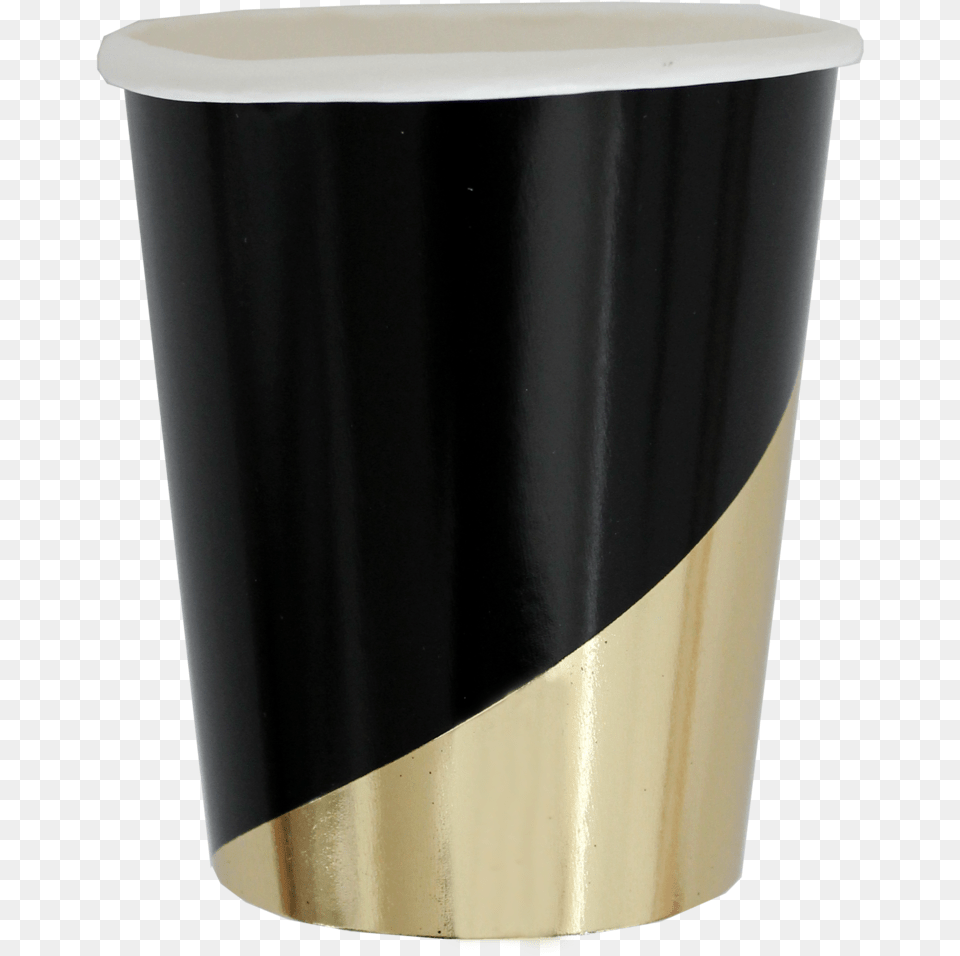 Noir Black Colorblock Paper Cups Black And Gold Plastic Cups, Mailbox, Lamp Free Png Download