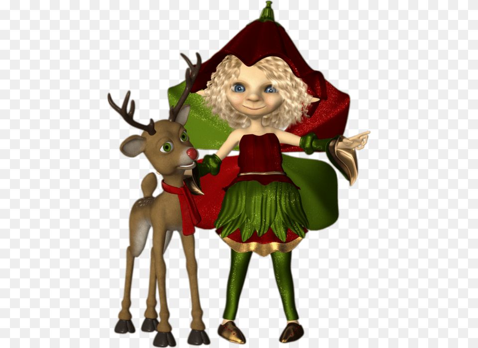 Nol Tube Cookie Elfe Cerf Christmas, Elf, Figurine, Doll, Toy Free Png Download
