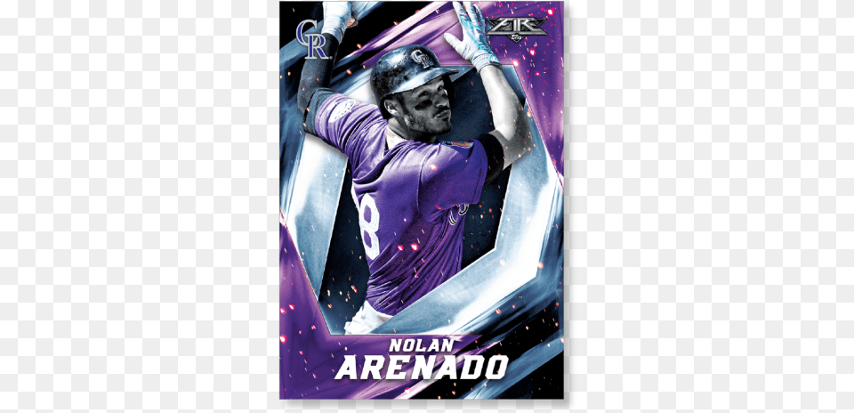 Nolan Arenado 2017 Topps Fire Base Poster Poster, Purple, Advertisement, Clothing, Person Free Png Download