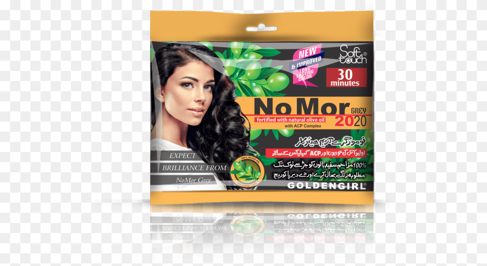 Nomor Grey Hair Colour Sachet Pack Flyer, Advertisement, Poster, Adult, Female Free Png Download