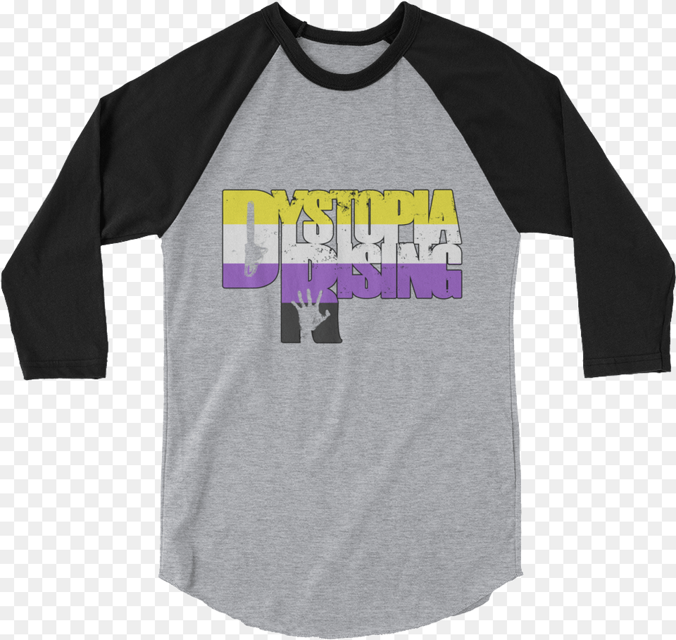 Non Binary Dr Pride Mockup Heather Greyblack D Generation X 2018 Shirt, Clothing, Long Sleeve, Sleeve, T-shirt Png Image