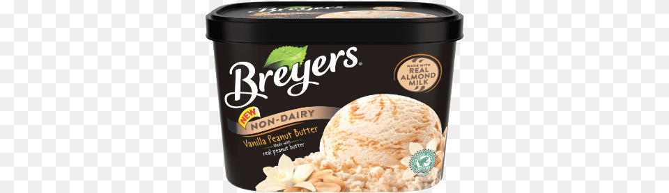 Non Dairy Vanilla Peanut Butter Breyers Non Dairy Vanilla Peanut Butter, Cream, Dessert, Food, Ice Cream Png Image