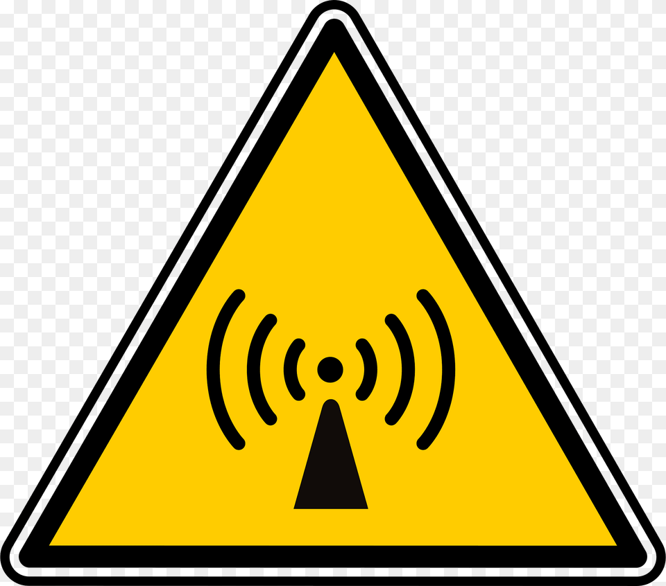 Non Ionizing Radiation Warning Sign Clipart, Symbol, Triangle, Road Sign Free Png Download