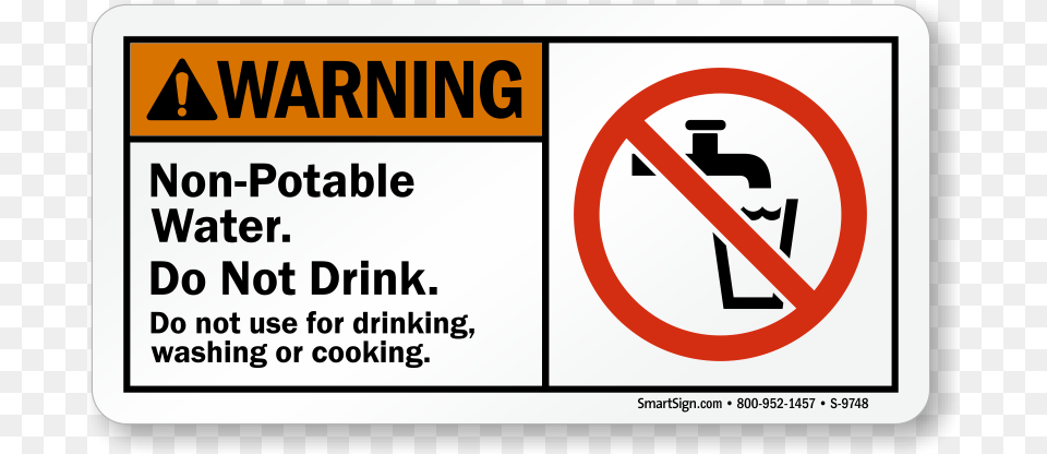 Non Potable Water Do Not Drink Sign Safety Sign Non Potable Water, Symbol, Text Free Png