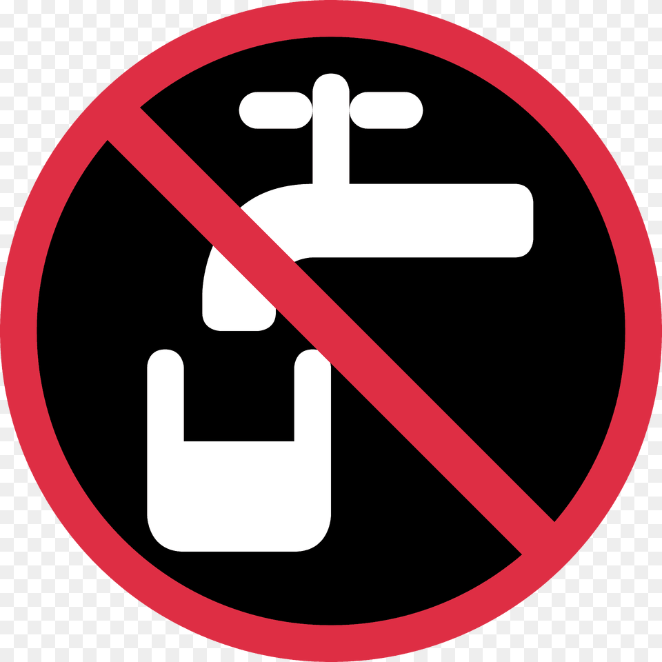 Non Potable Water Emoji Clipart, Sign, Symbol, Road Sign, Disk Png Image