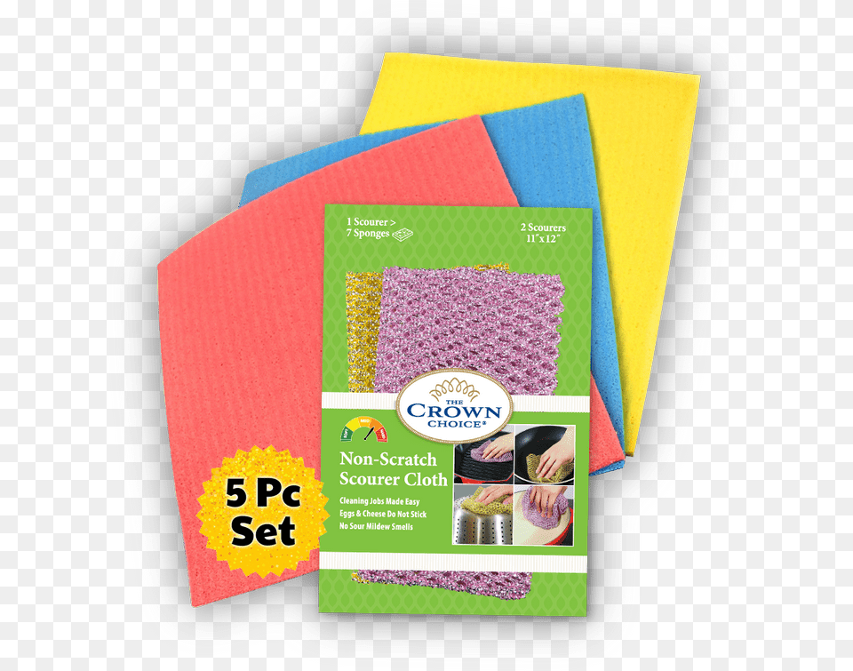 Non Scratch Scourer And Sponge Cloth Set Paper, Advertisement, Poster, Baby, Person Png Image