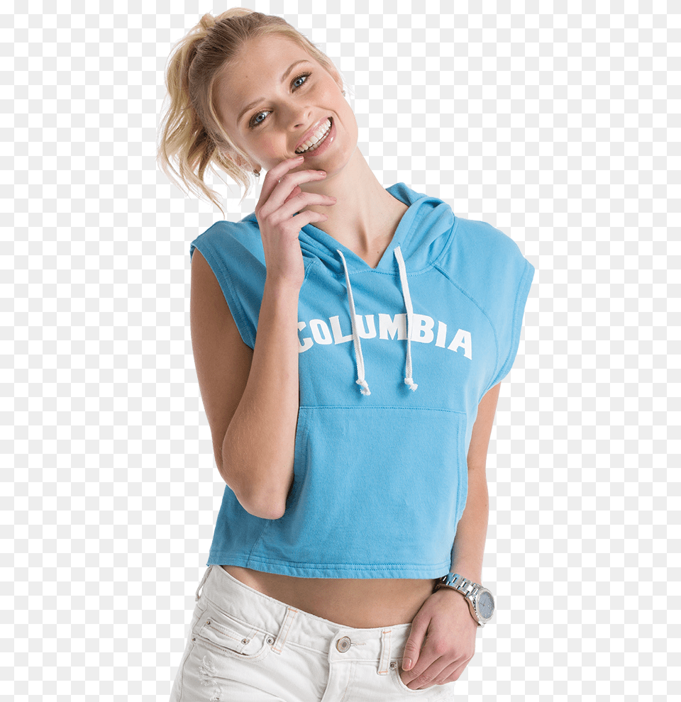 Non Stop Crop Hoodie, Blouse, Clothing, T-shirt, Adult Free Png Download