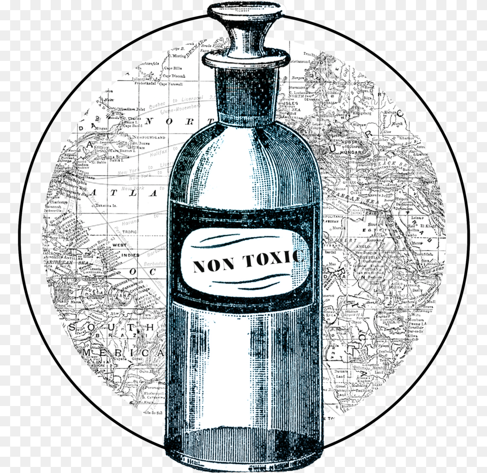 Non Toxic Apothecary Bottles Vintage Illustration, Bottle, Cosmetics, Perfume Free Png