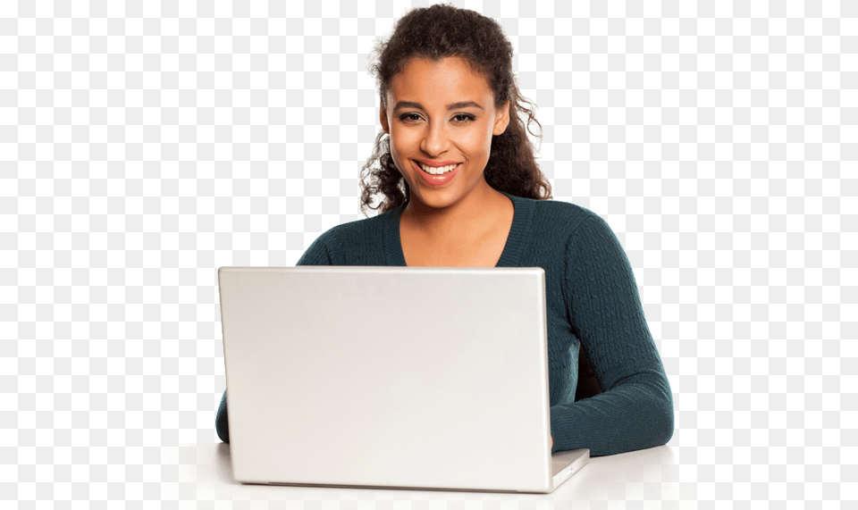 Non Traditional High School Student Working On Laptop Student In Laptop, Computer, Electronics, Face, Smile Png