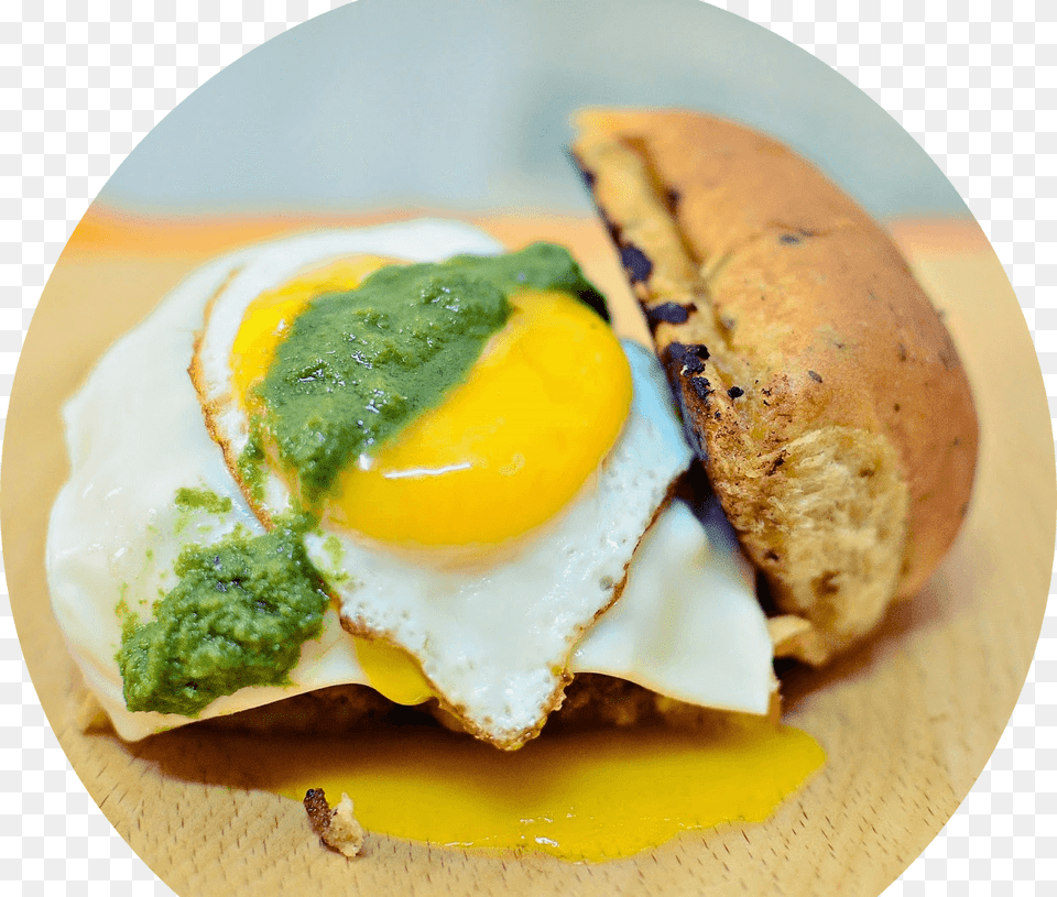Non Veg Egg Vada Pav Fried Egg, Food, Fried Egg, Plate Png Image