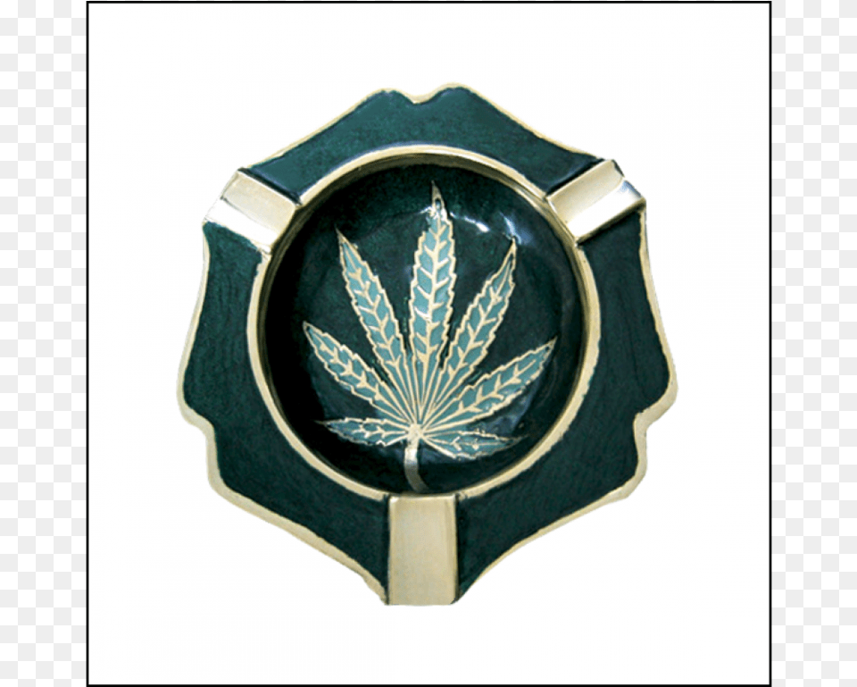 Noname Ashtray Brass Pot Leaf Scalloped Emblem, Wristwatch, Plant, Accessories Free Png Download