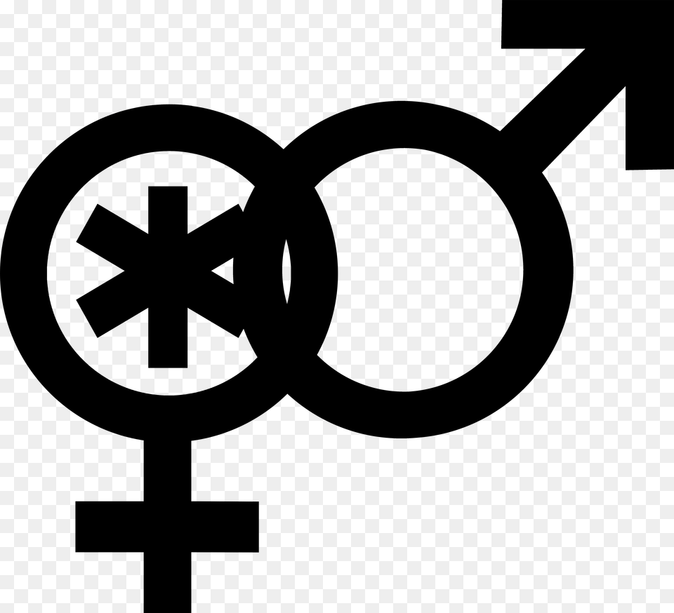 Nonbinary Woman Symbol Interlocked With Mars Symbol 18 Inch Wheels Bike Carbon, Silhouette, Lighting, Cross Free Png Download