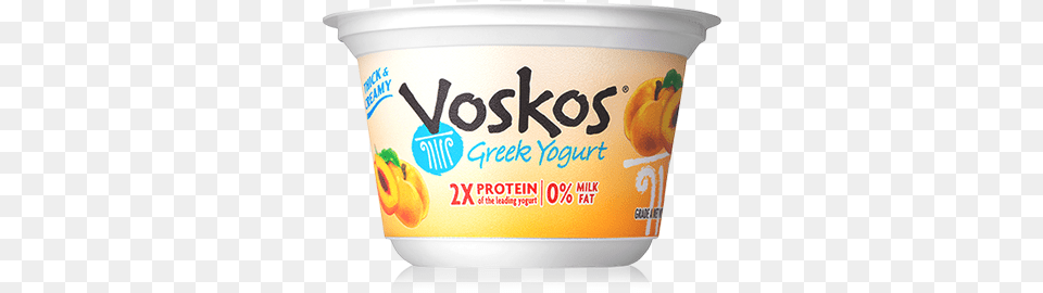 Nonfat Peach Voskos Greek Yogurt, Dessert, Food, Cream, Frozen Yogurt Free Png Download