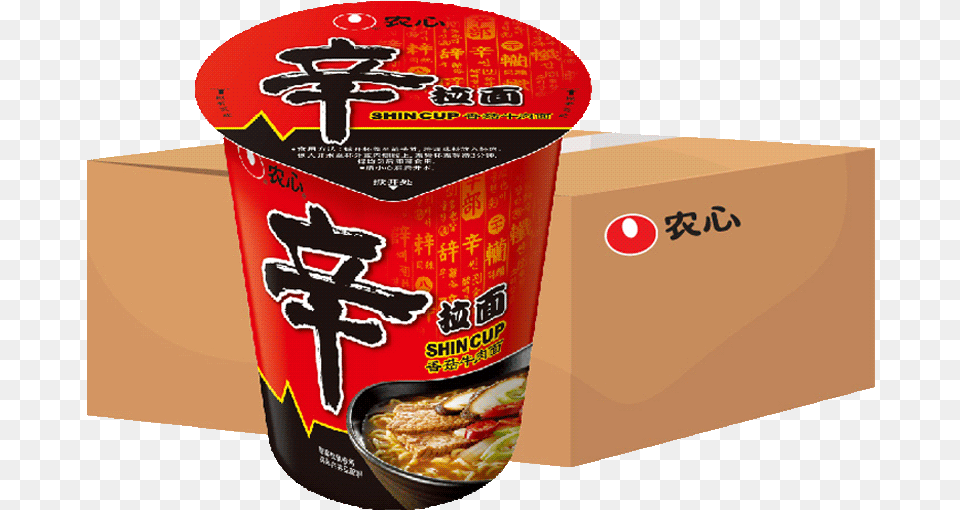 Nongshim Sinra Cup Noodles Instant Noodles Spicy Ramen, Box, Cardboard, Carton, Can Free Png Download