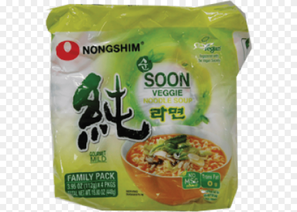 Nongshim Soon Veggie Noodle Soup, Bowl, Dish, Food, Meal Png Image