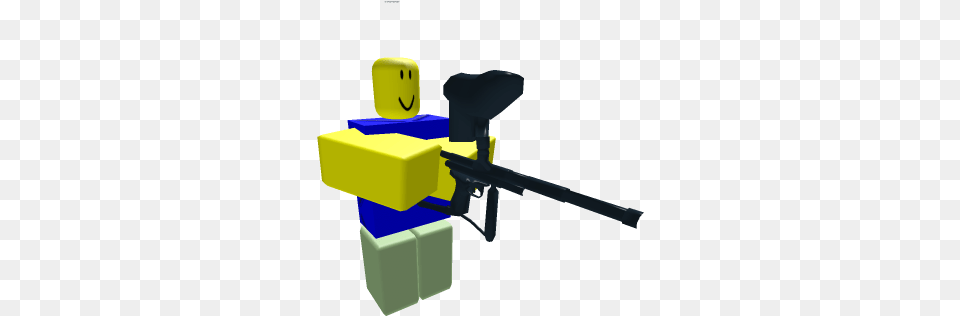 Noob Holding Gun Roblox Noob With Gun, Paintball, Person Png Image