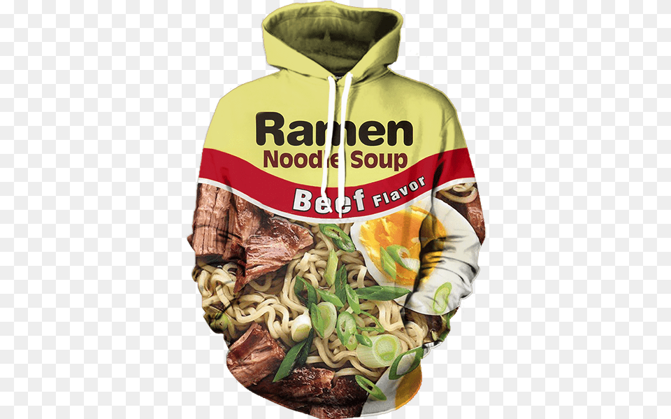 Noodles Clipart Top Raman Beef Ramen Noodle Hoodie, Clothing, Coat, Food, Lunch Png Image