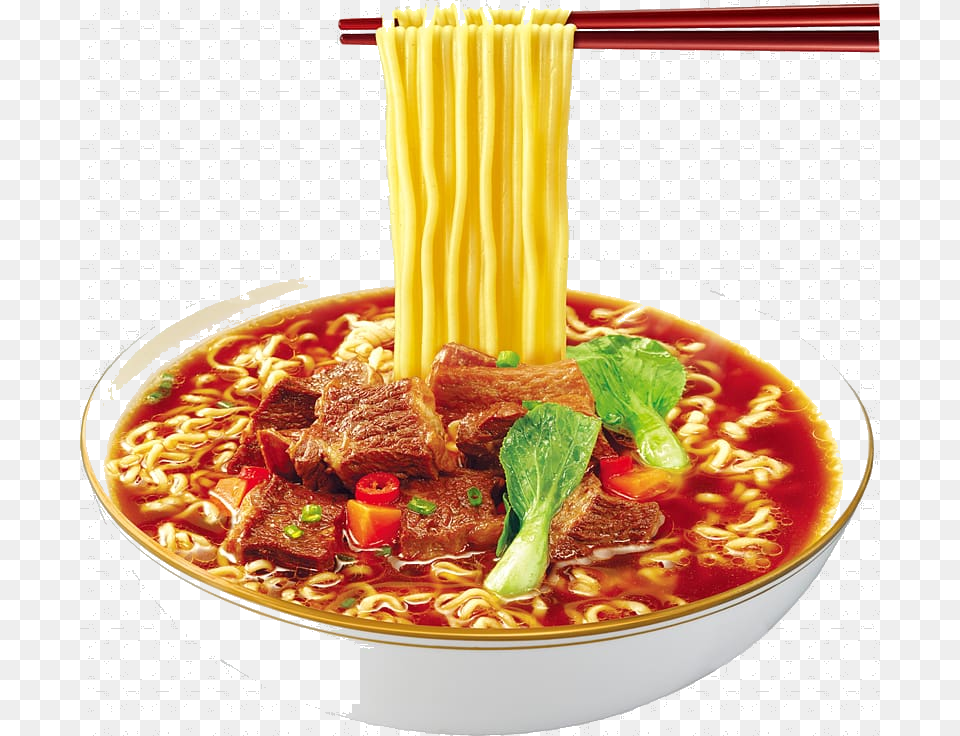 Noodles Cooked Instant Noodle Beef Soup Lo Mein Food Noodle, Bowl, Dish, Meal, Noodle Soup Free Png