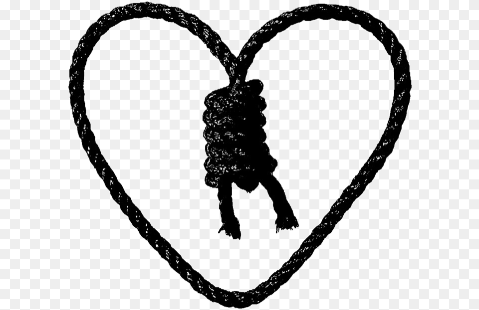 Noose Heart Black Freetoedit Illustration, Rope, Knot, Accessories, Jewelry Png