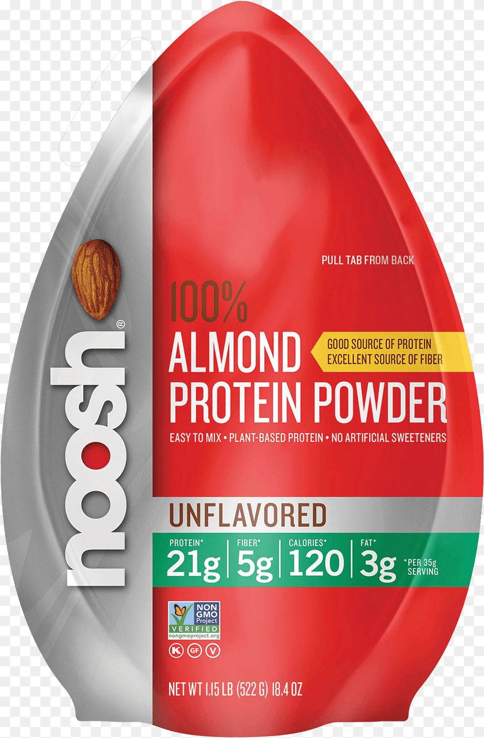 Noosh Unflavored Almond Protein Powder Skimboarding, Can, Tin, Food, Produce Png