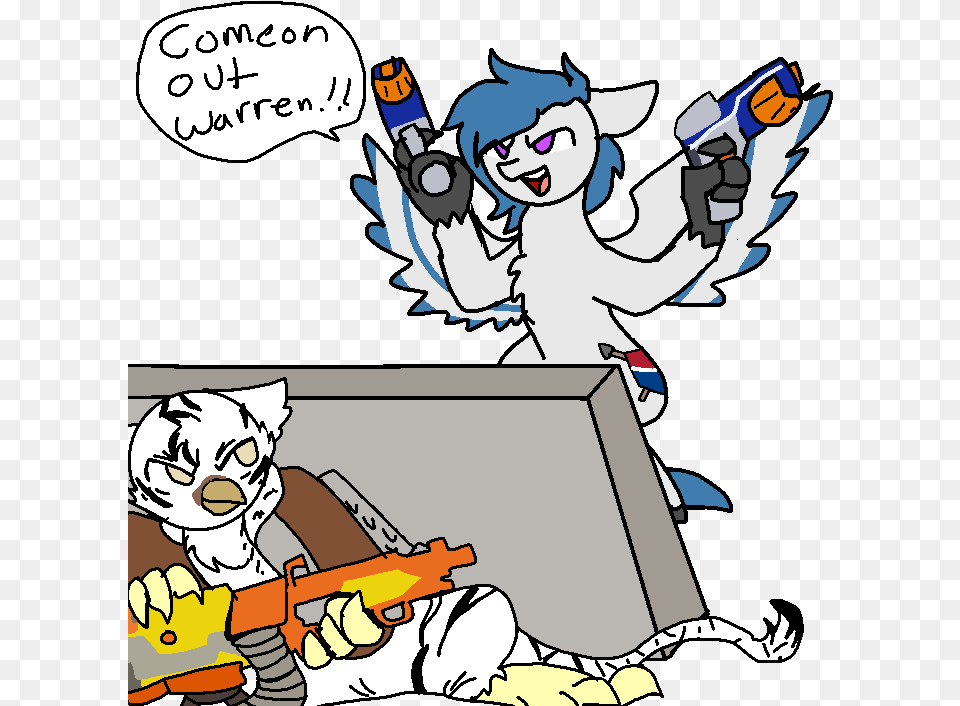 Nootaz Commission Dual Wield Hippogriff Nerf Gun Artist, Book, Comics, Publication, Baby Png Image