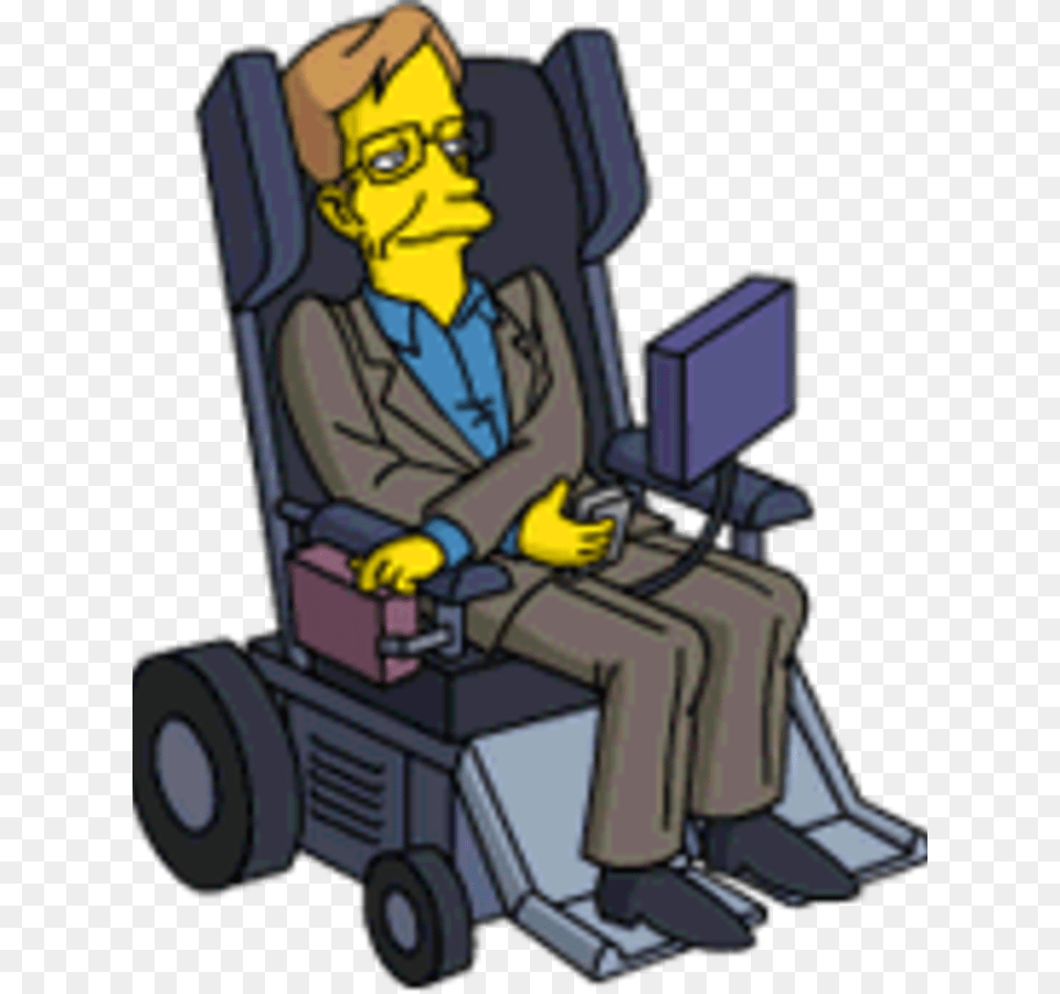 Nope Character Stephen Hawking Simpsons, Grass, Plant, Lawn, Face Png