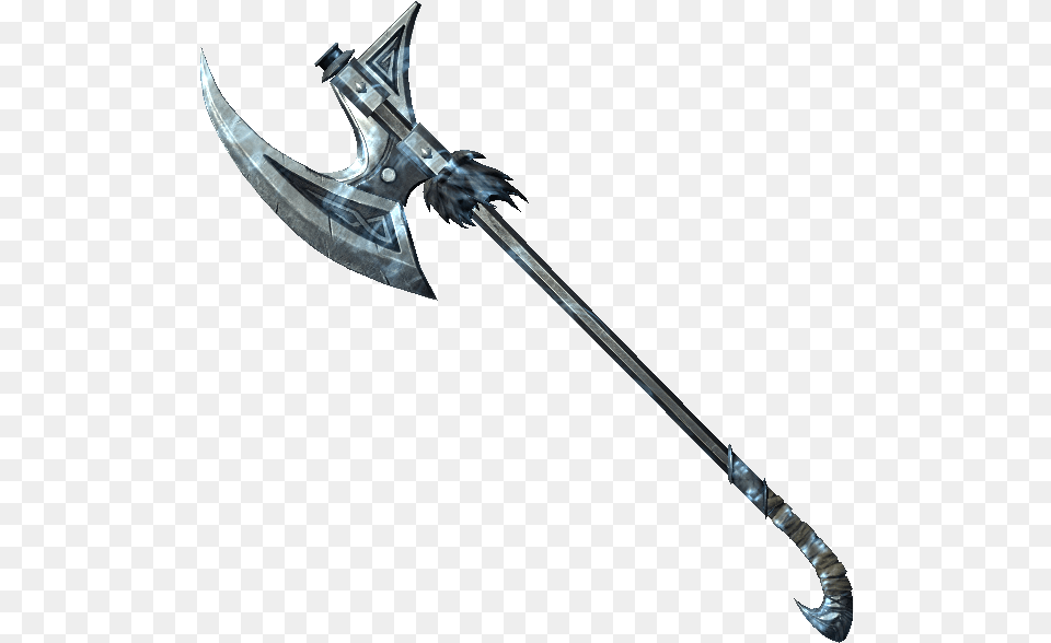 Nordic Battleaxe Of Ice Skyrim Wiki Skyrim Battle Axe, Weapon, Blade, Dagger, Knife Free Png