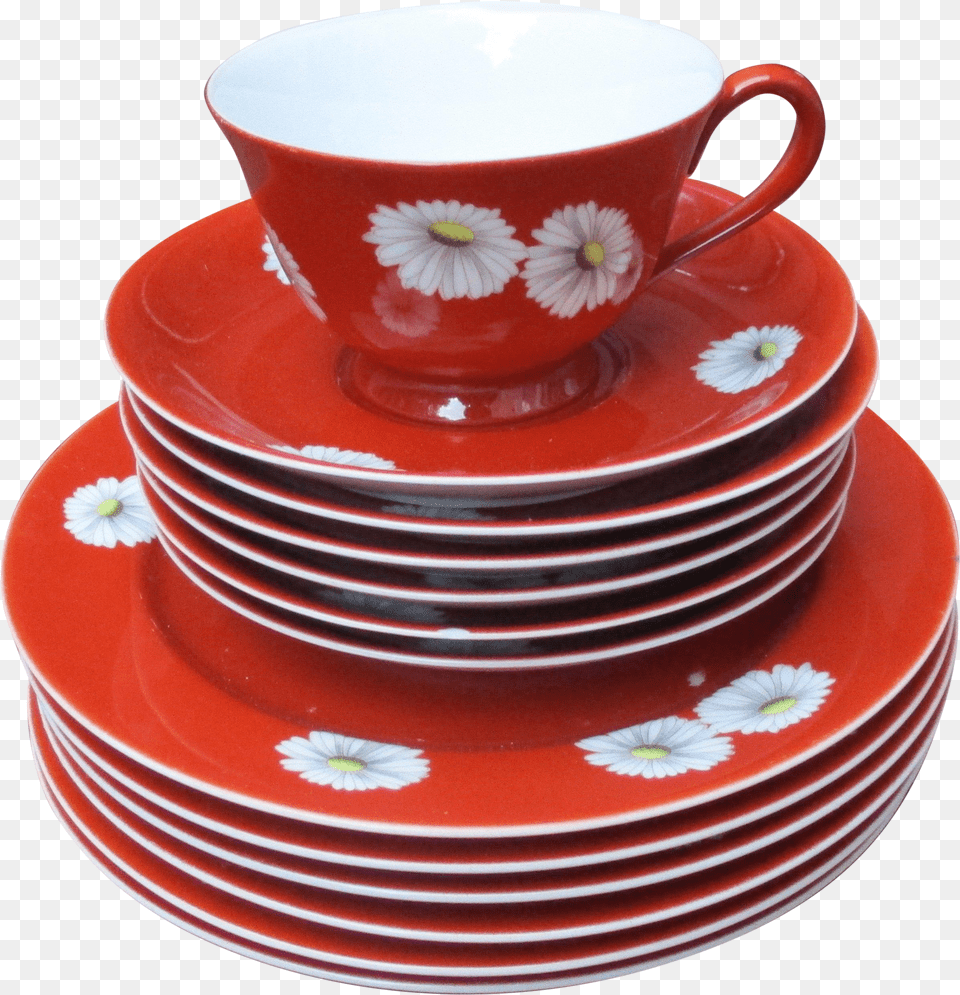 Noritake Red Daisy China Plate Free Png Download