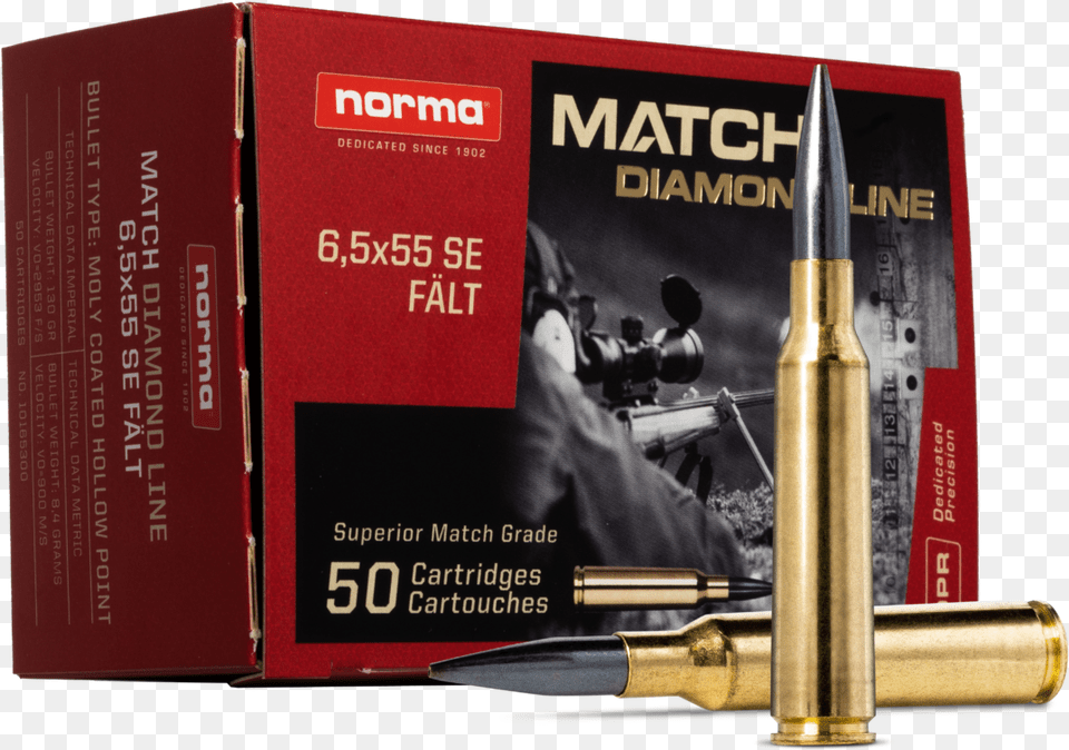 Norma Diamond Line Field 6 5x55 Swedish 6 5 X 57 Norma, Weapon, Ammunition, Book, Publication Png Image